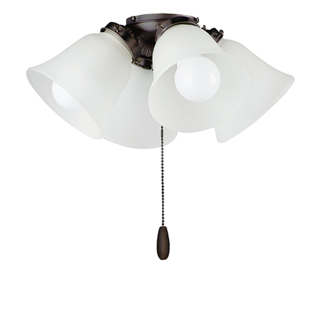 MAXIM Basic-Max 4-Light 15" Wide Oil Rubbed Bronze Ceiling Fan Light Kit FKT210FTOI